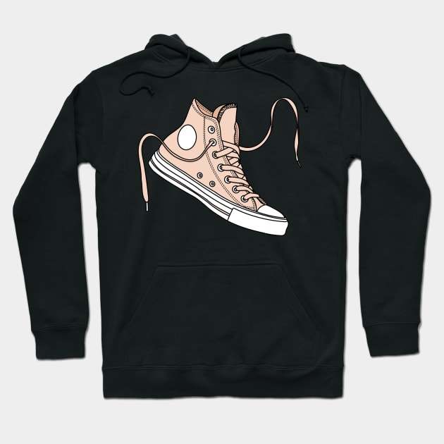 Cream high tops Hoodie by MickeyEdwards